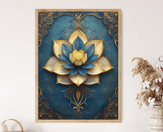 Affiche Lotus Thaïlandais – Art Géométrique Traditionnel en Poster