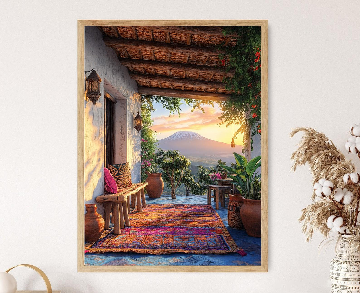 Affiche Kanga - Poster Illustration de Baobab pour Patio Tanzanien