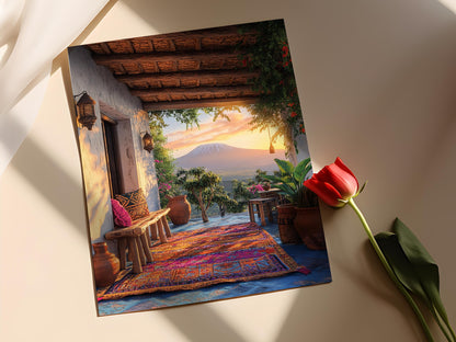 Affiche Kanga - Poster Illustration de Baobab pour Patio Tanzanien