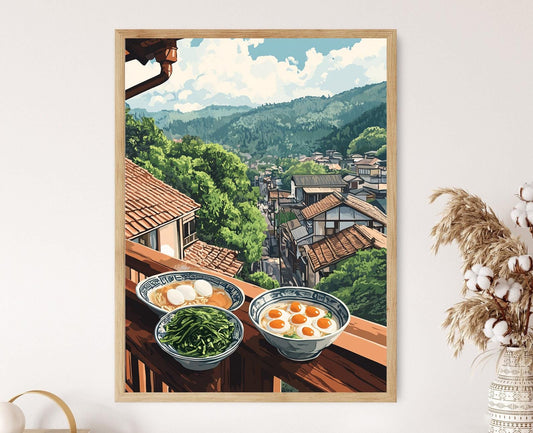 Affiche Fukuoka – Poster Art de la nourriture de rue japonaise