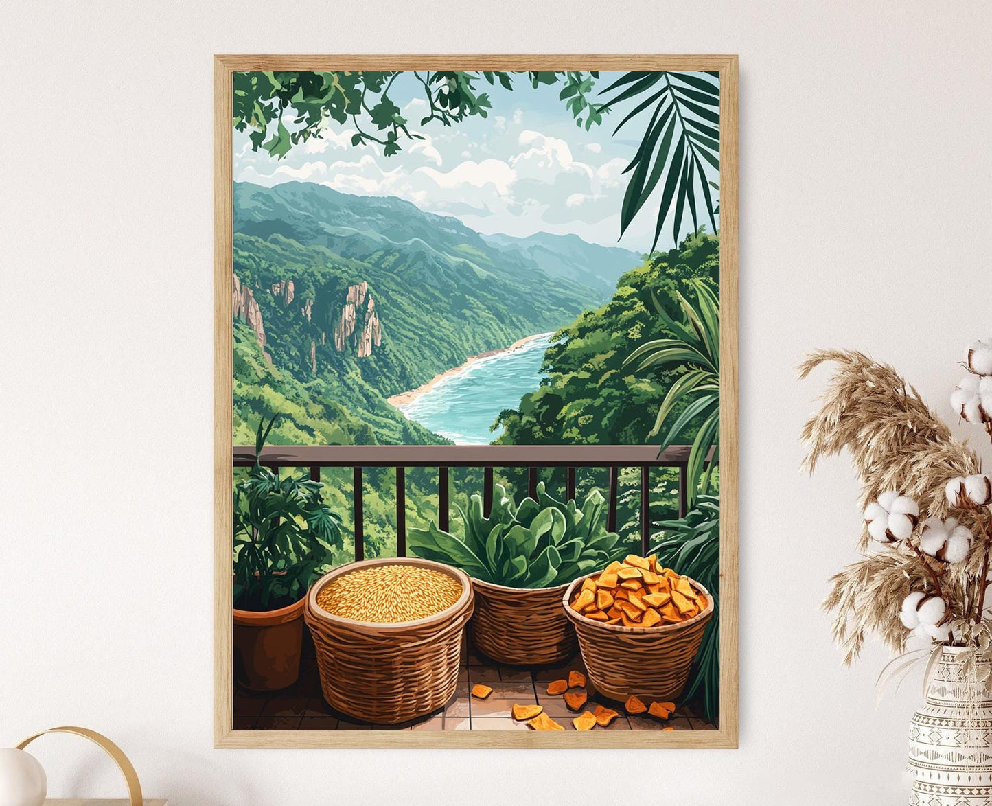 Affiche Hualien – Poster Art de Marché de Montagne à Taïwan