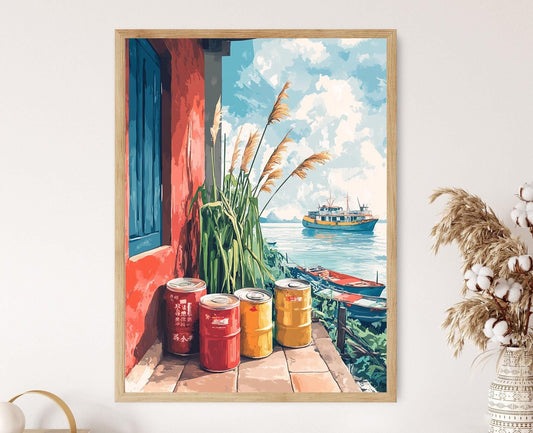 Affiche Kaohsiung – Poster Peinture de Panier Balcon, Marché de Taïwan