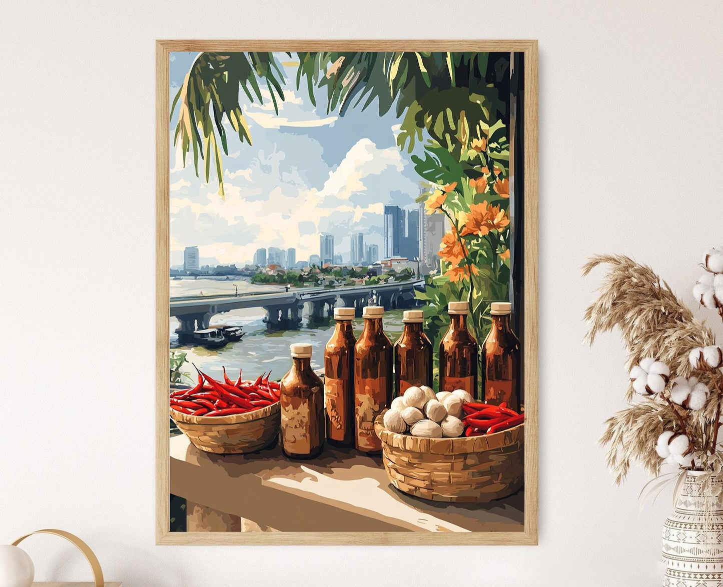 Affiche Balcon de Da Nang – Poster Art de Marché Côtier du Vietnam