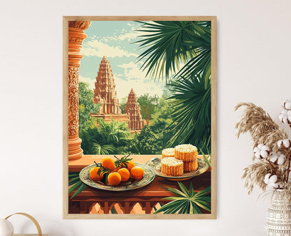 Affiche Siem Reap – Art Print des Fruits de Palmier et Gâteaux de Riz