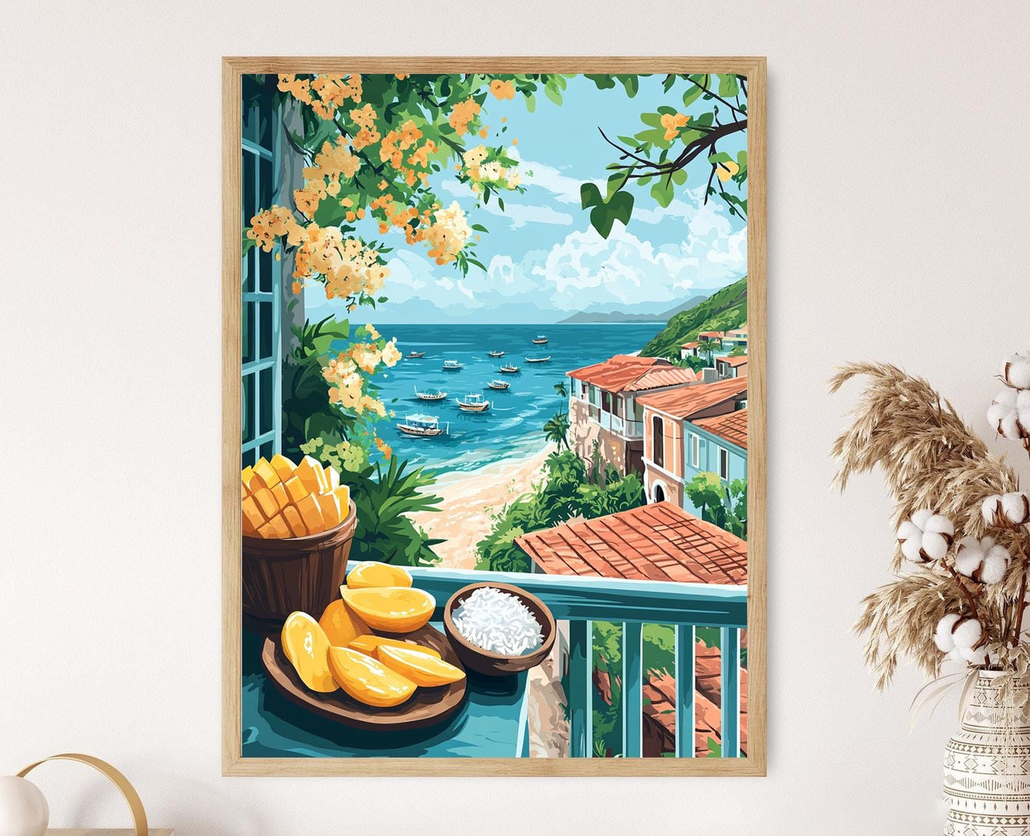 Affiche Marché des Îles Philippines – Poster Peinture Panier Cebu