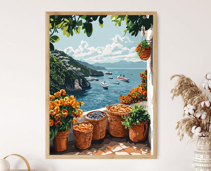 Affiche Marché Portuaire en Indonésie – Poster Peinture Balcon Batam