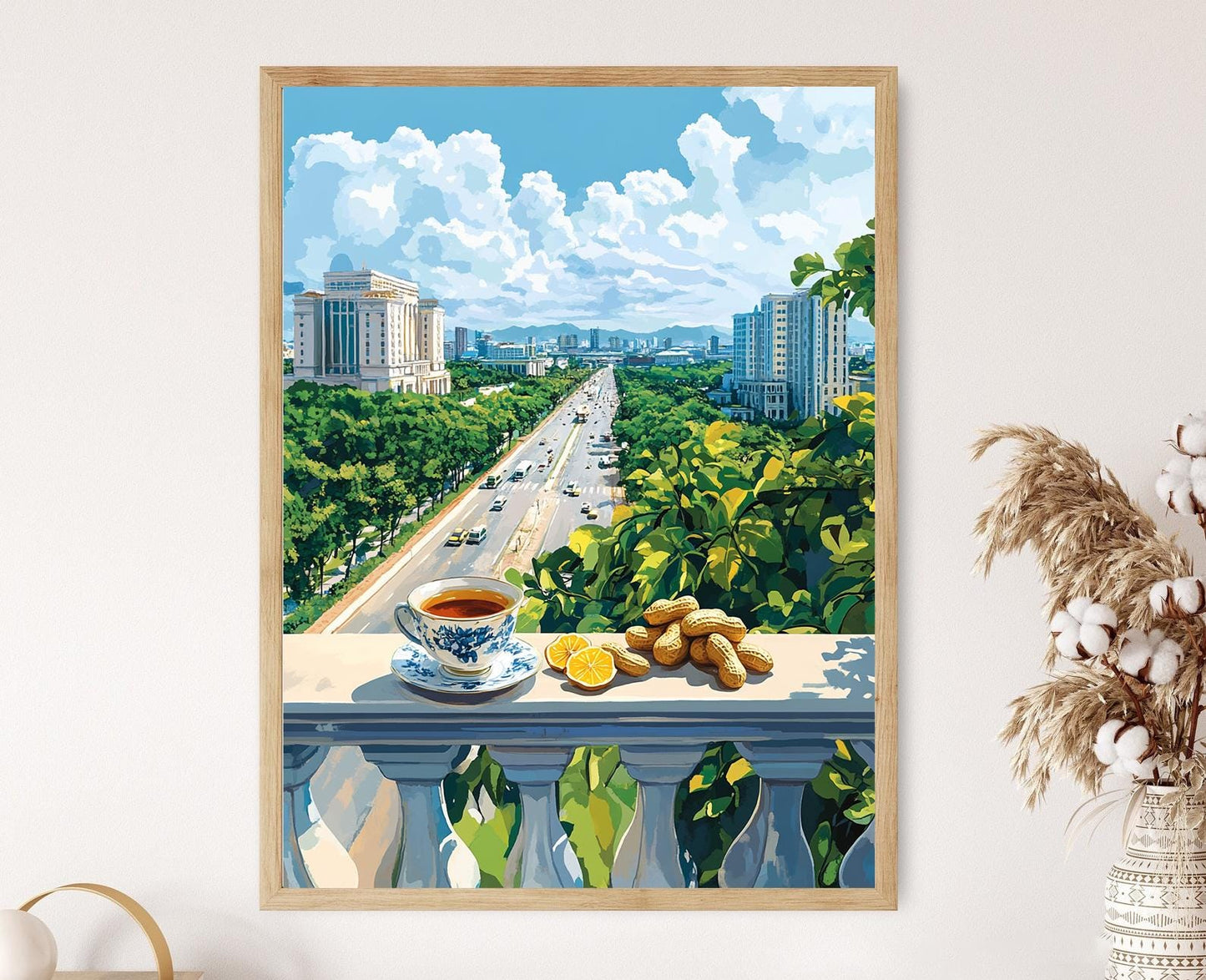 Affiche Balcon Naypyidaw – Poster Art du Marché Birman