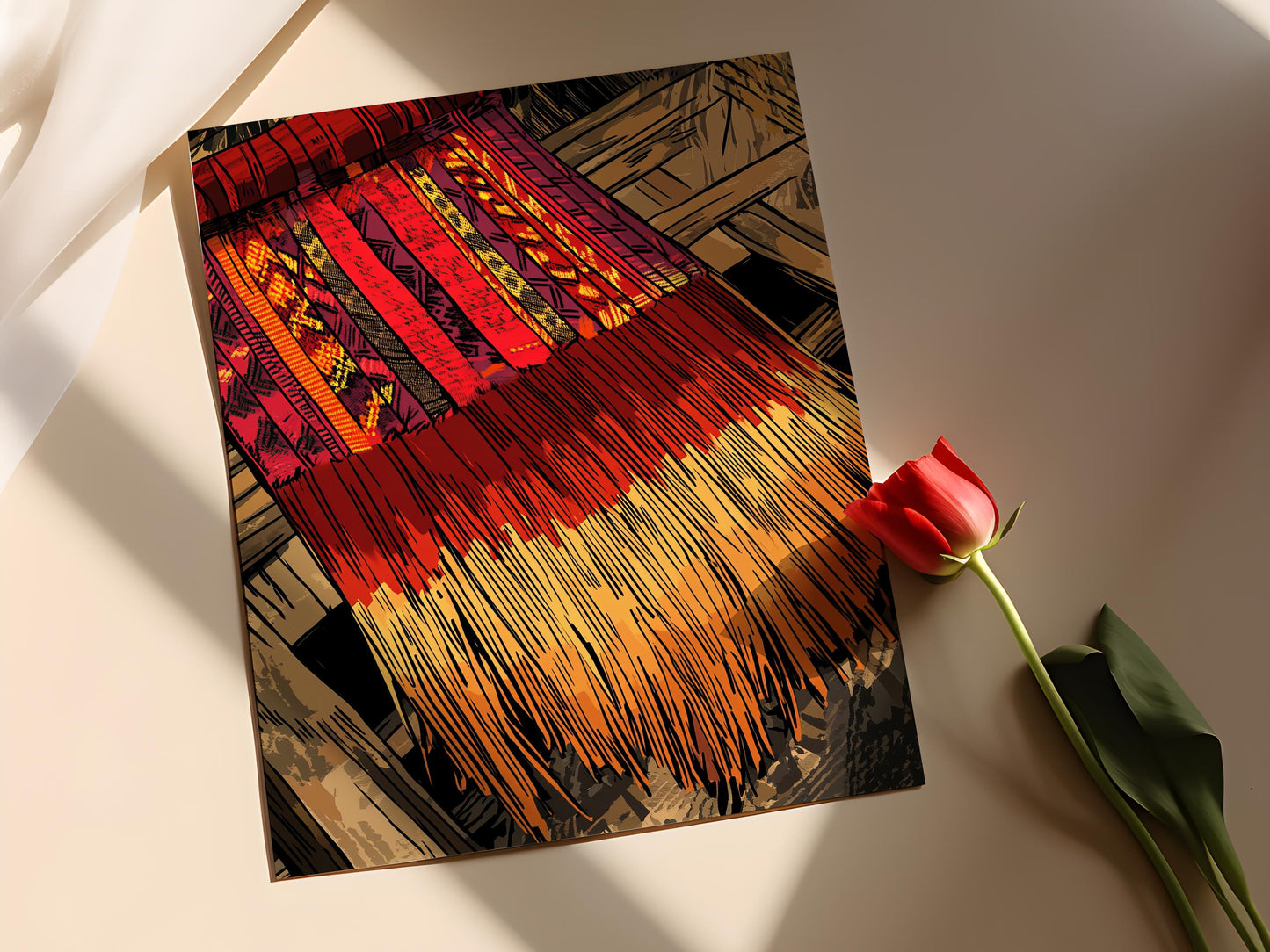 Affiche T'nalak – Poster Art T'boli aux motifs géométriques