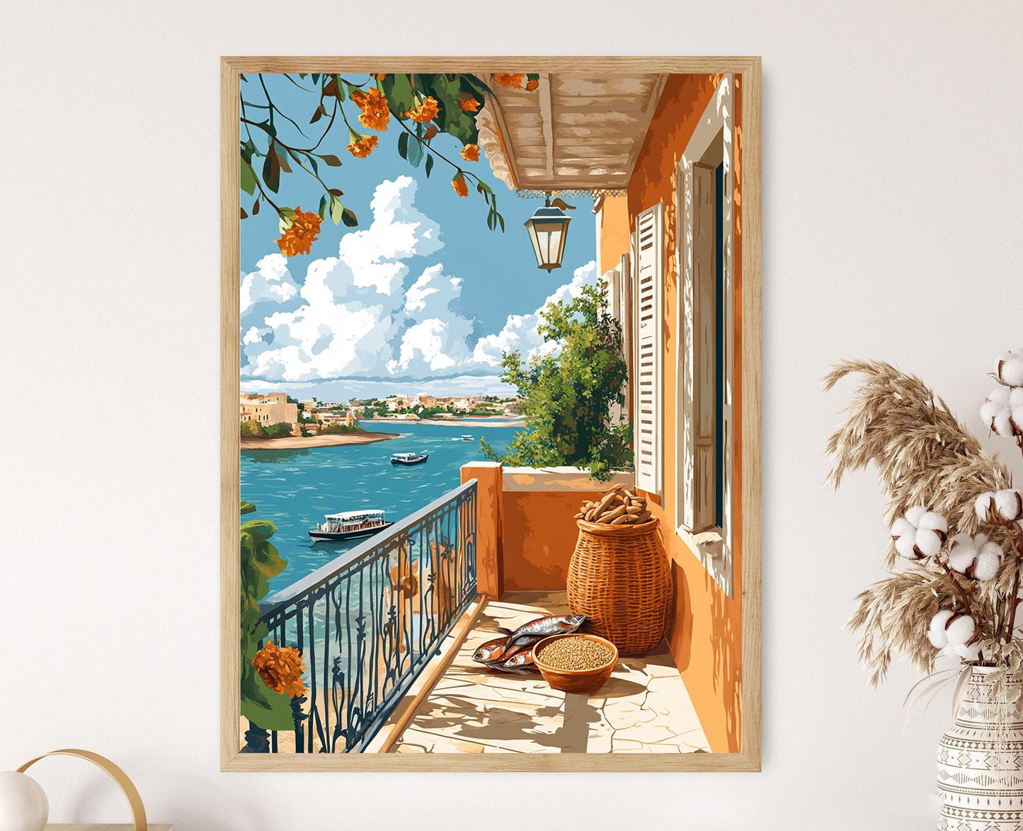 Affiche Marché du Fleuve Sénégal – Poster Poisson Fumé Bissap