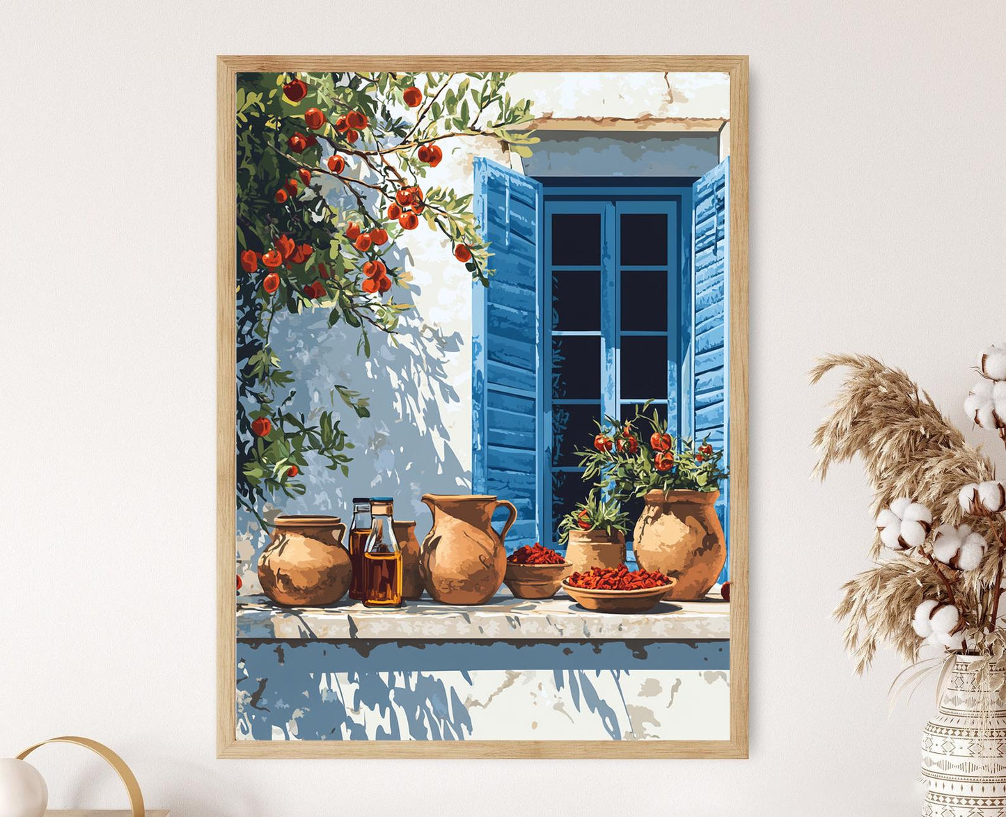Affiche Marché Méditerranéen – Poster Peinture Balcon Tunisien