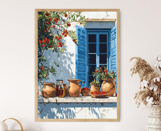 Affiche Marché Méditerranéen – Poster Peinture Balcon Tunisien