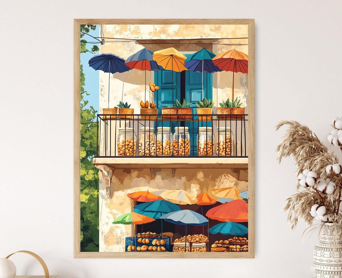 Affiche Marché de rue Ghanéen – Poster Panier Accra & Plantain