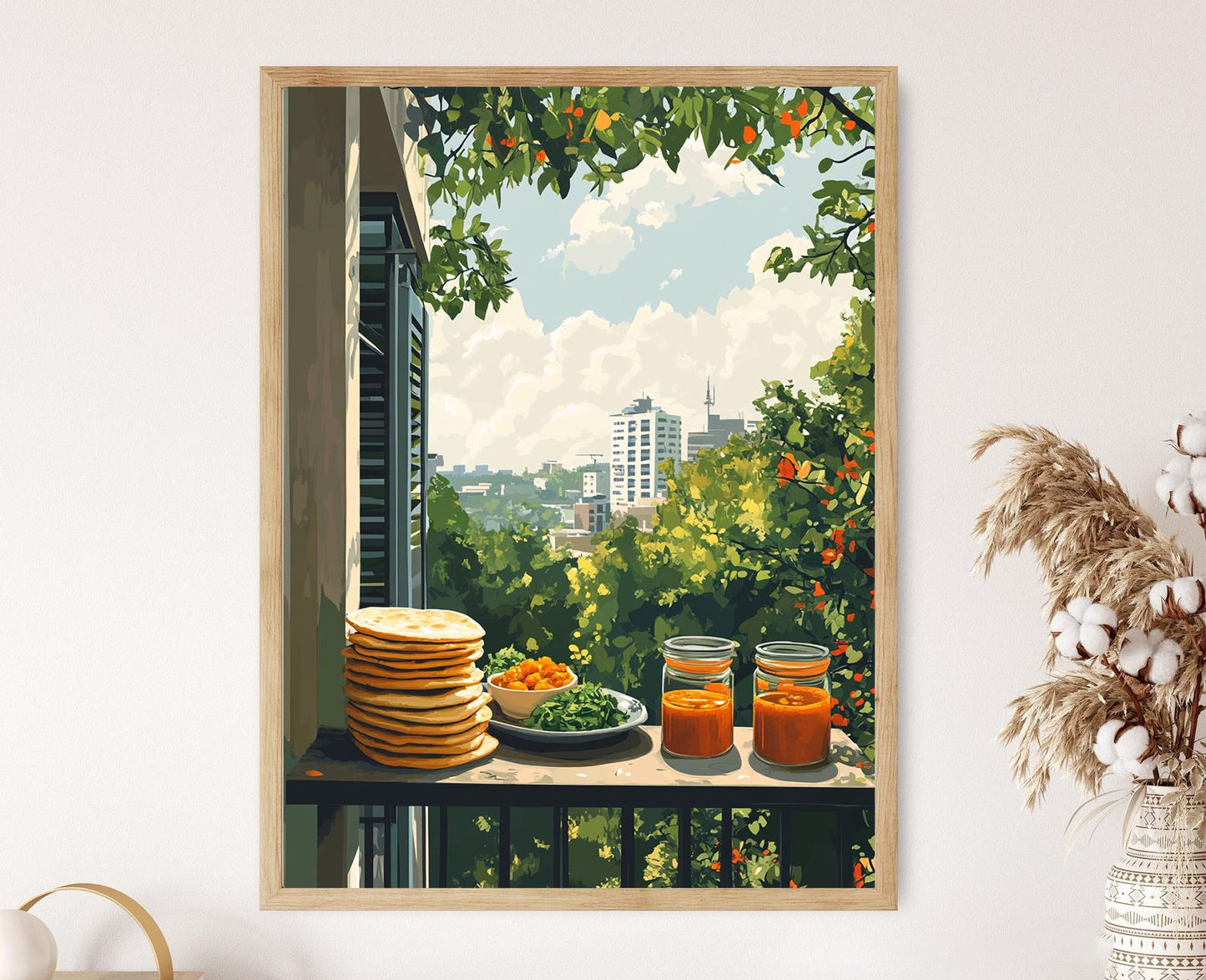 Affiche Nairobi – Poster Peinture de Panier de Balcon Kenyan