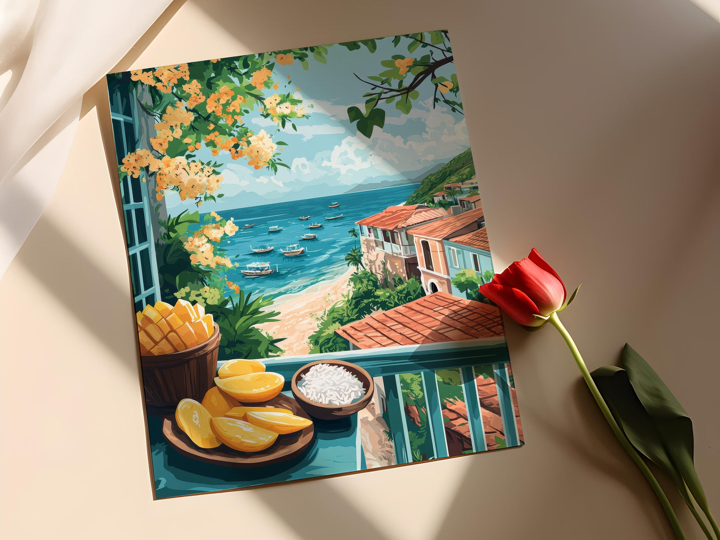 Affiche Marché des Îles Philippines – Poster Peinture Panier Cebu