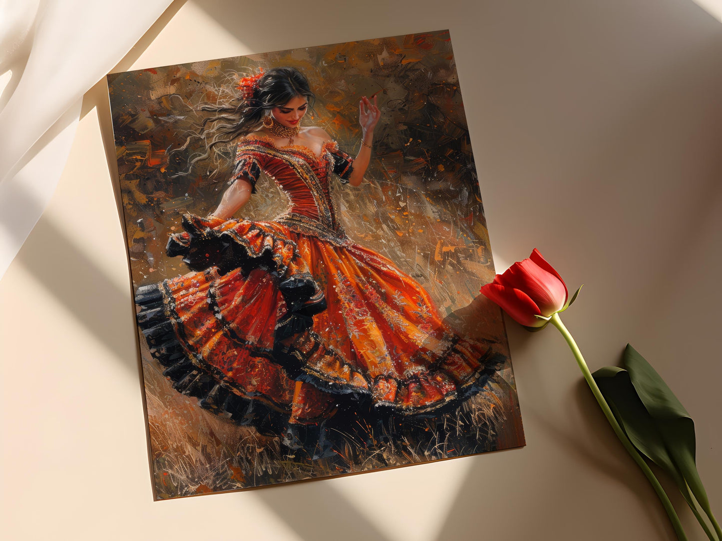 Affiche Danse Flamenco – Impression Giclée Art Mural Espagnol Vibrant