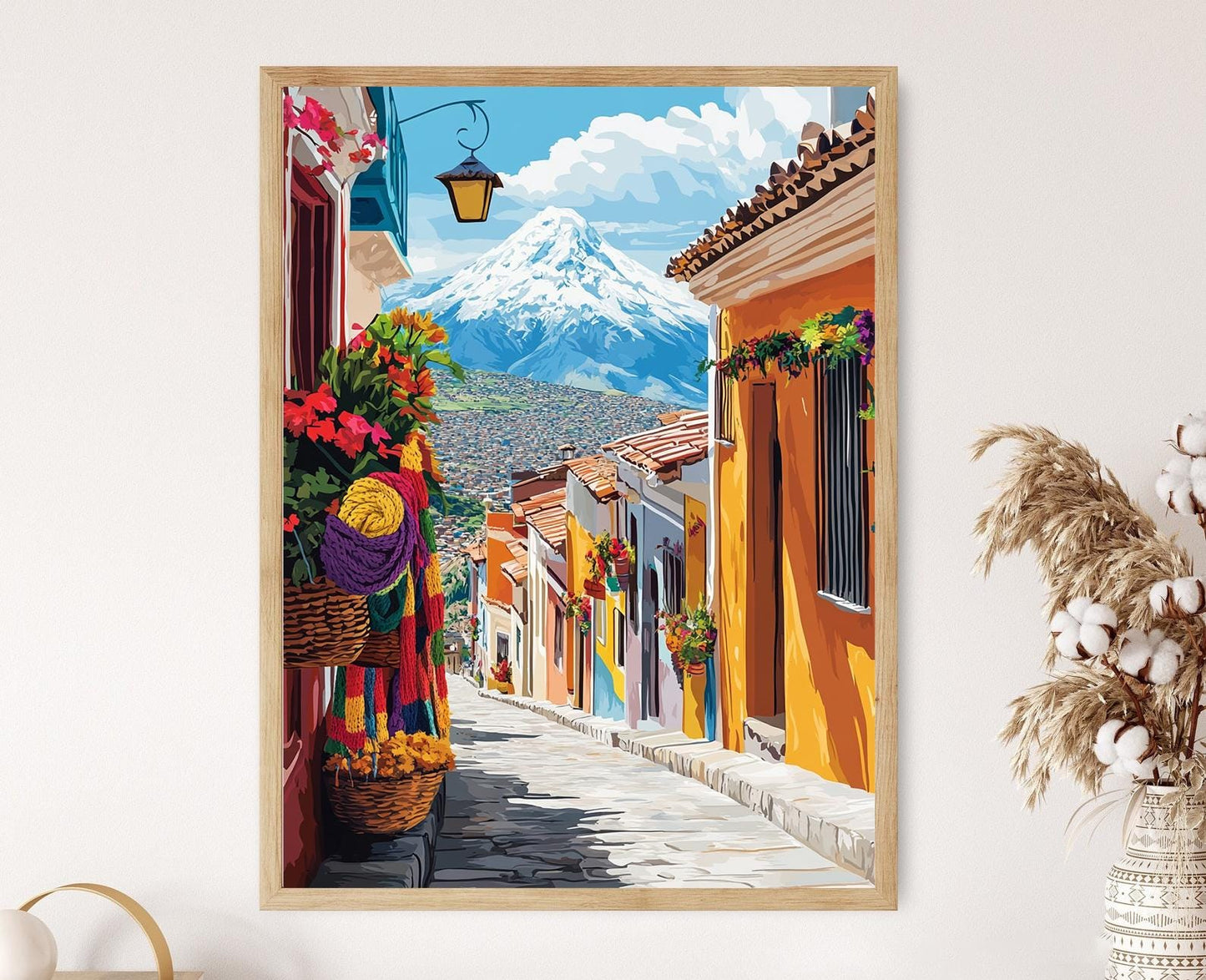 Affiche La Paz Bolivie – Poster Écharpes en laine, Vue sur la montagne