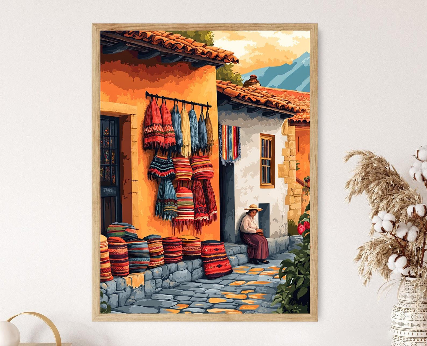 Affiche Équateur – Poster de Laine avec Échantillons de Bijoux