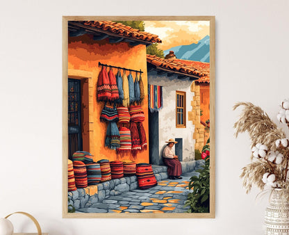 Affiche Équateur – Poster de Laine avec Échantillons de Bijoux