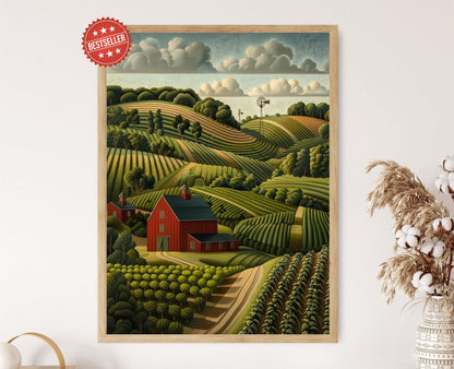 Affiche Campagne Rustique – Impression Art Paysager Américain