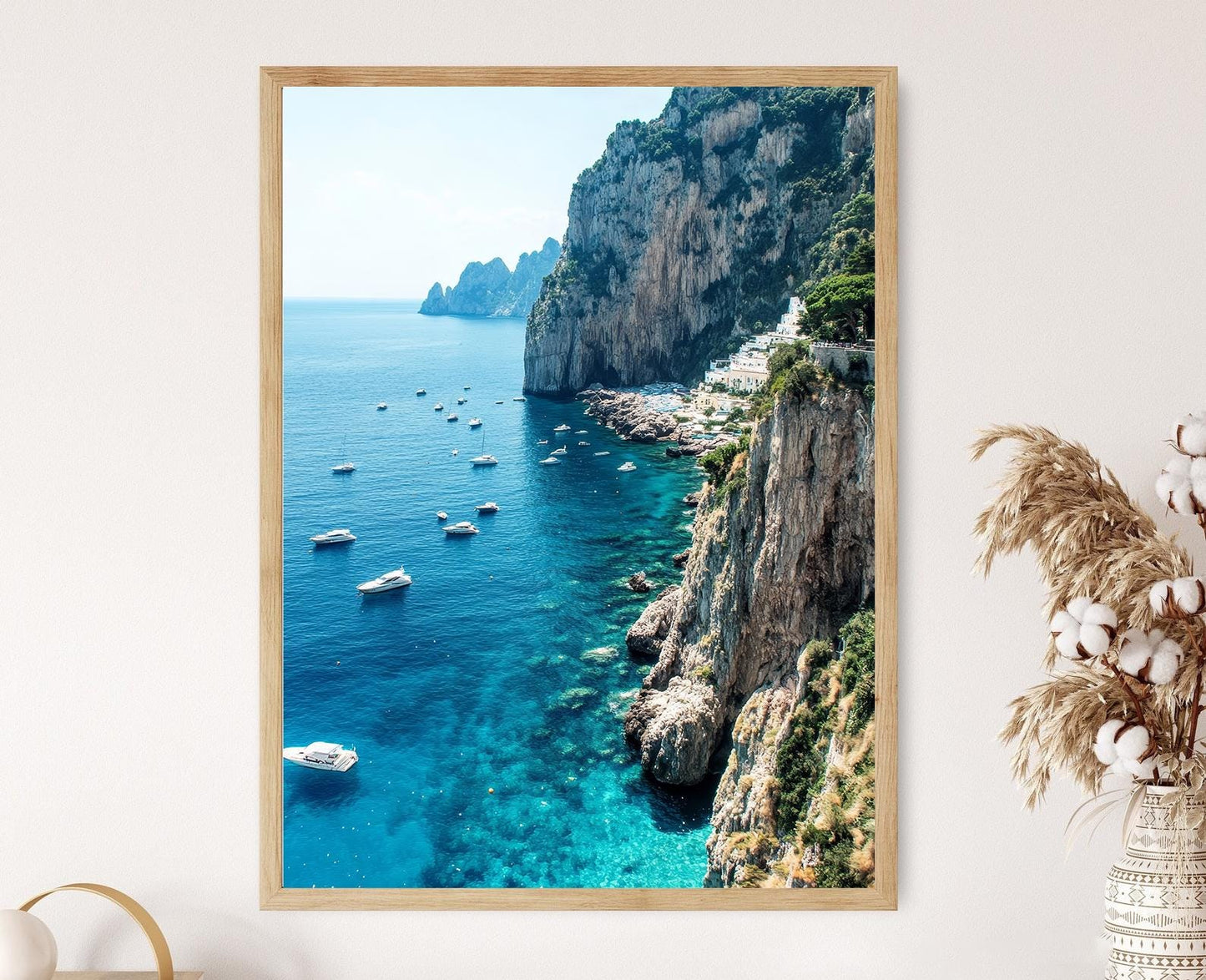 Affiche Capri – Poster de l'Italie, Grotte Bleue et Décor Méditerranéen