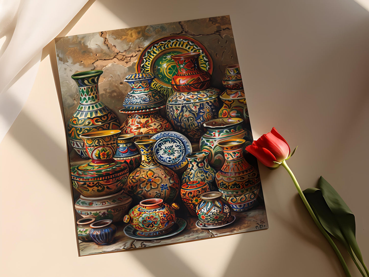 Affiche en Poterie Pakistanaise – Art Céramique Traditionnelle du Punjab