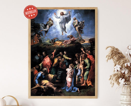 Affiche de la Transfiguration de Raphael – Art mural religieux vibrant