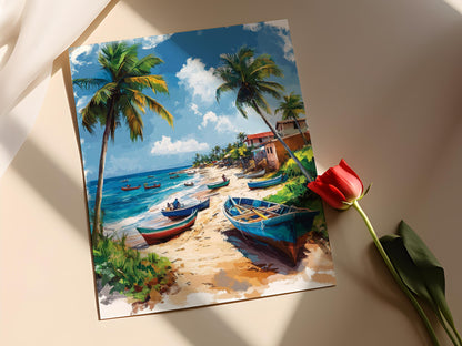 Affiche Negombo – Poster Art de la Vie Côtière du Sri Lanka