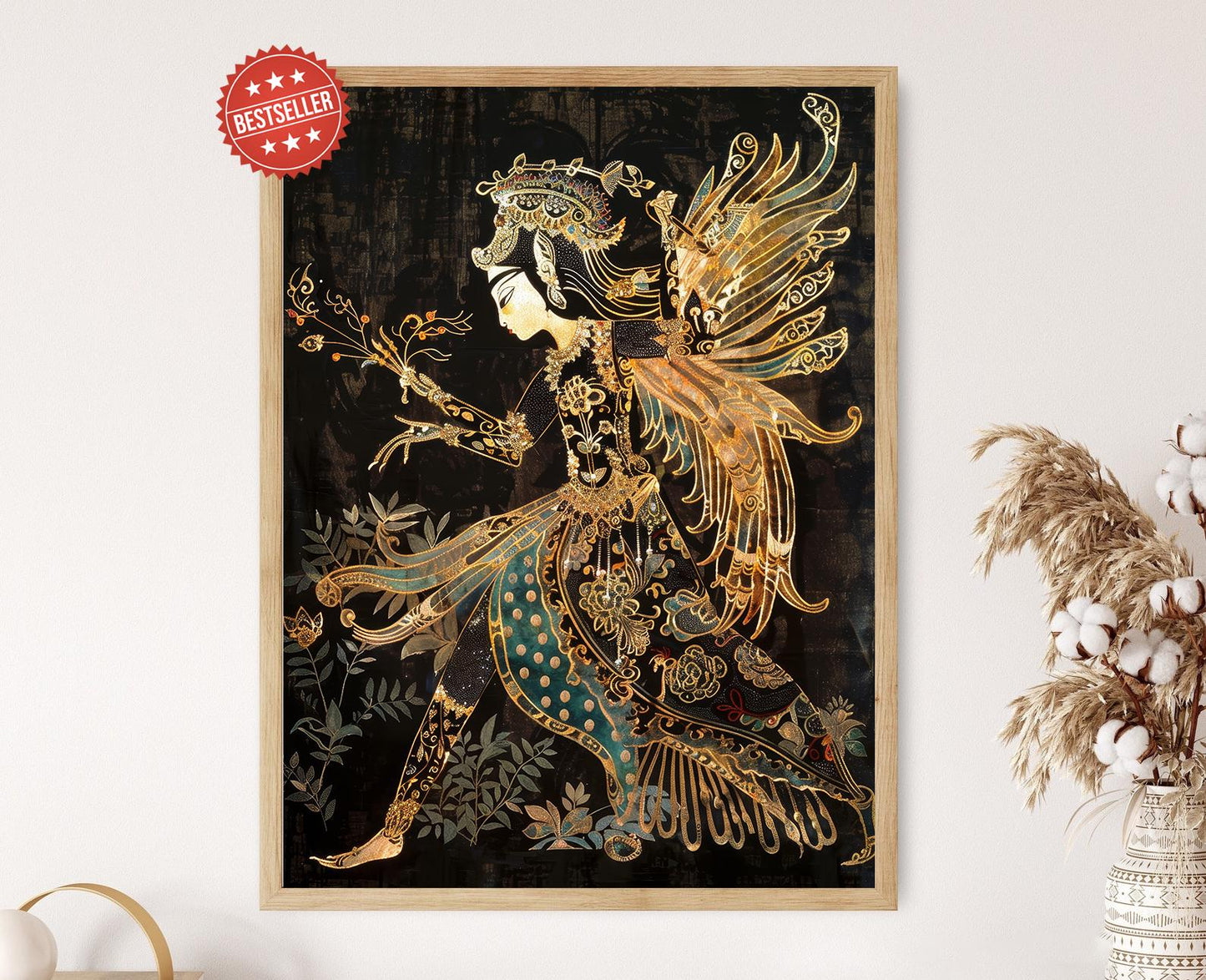 Affiche Wayang Kulit – Art Print de Marionnettes Ombragées Indonésiennes