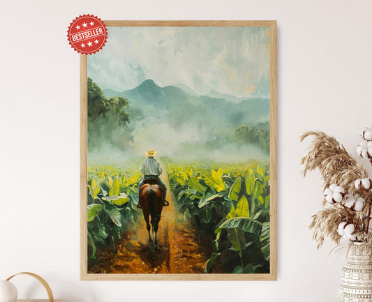 Affiche Ferme de Cigares Cubains – Illustration Vintage, Décor Culturel