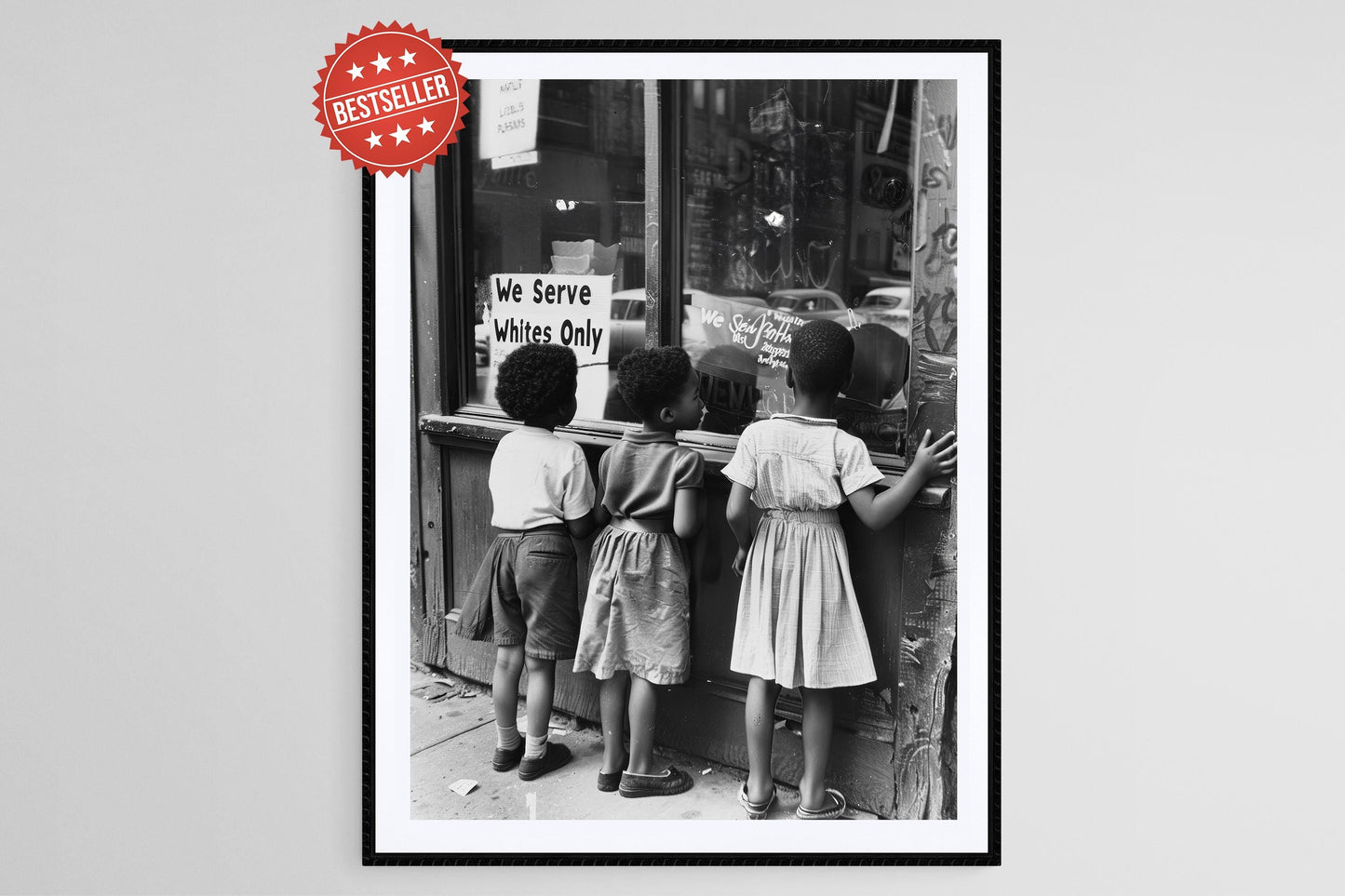 Affiche Droits Civiques : "Nous Servons Seulement les Blancs" - Art de Justice Sociale