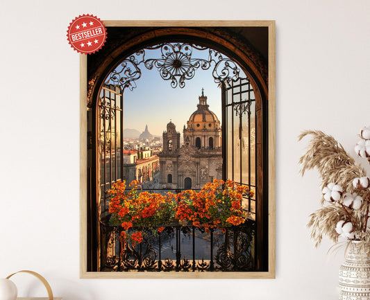 Affiche Mexico – Poster Vue du Zócalo et de la Cathédrale