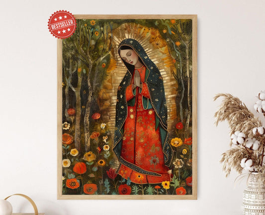 Affiche Vierge de Guadalupe – Poster Décor Religieux Murale
