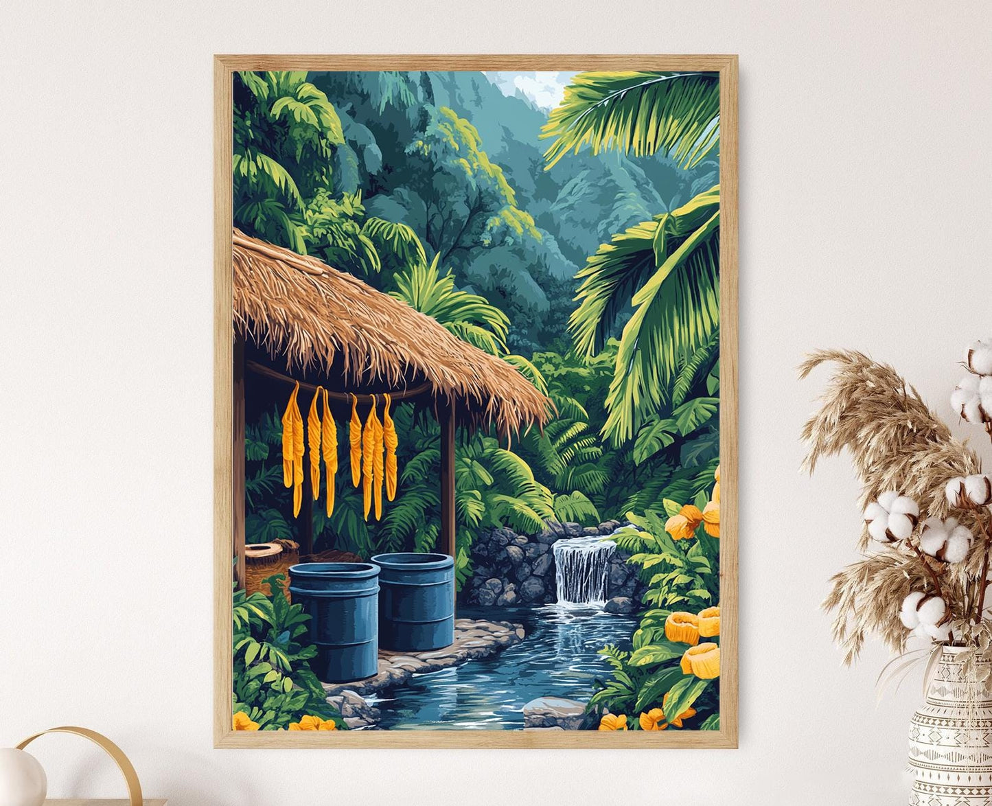 Affiche Artisanat Jungle de Maui – Poster Peinture et Fil de Coco