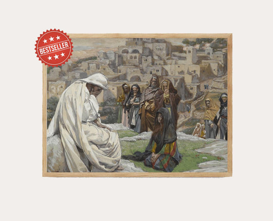 Affiche Jésus Pleure – Tirage d'art de Tissot, peinture biblique du 19e siècle