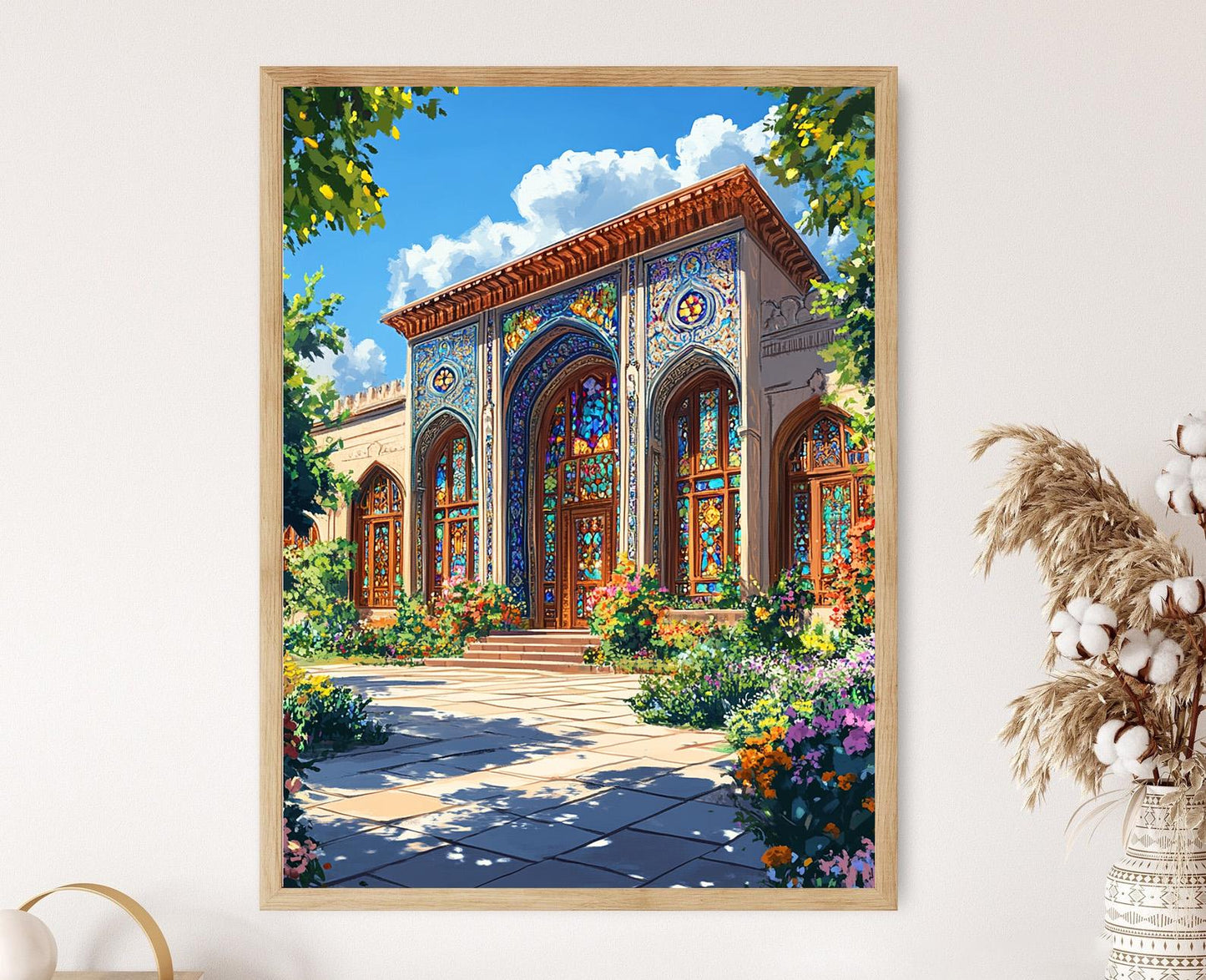 Affiche Palais de Sheki Khan – Art Print d'Architecture en Verre Coloré