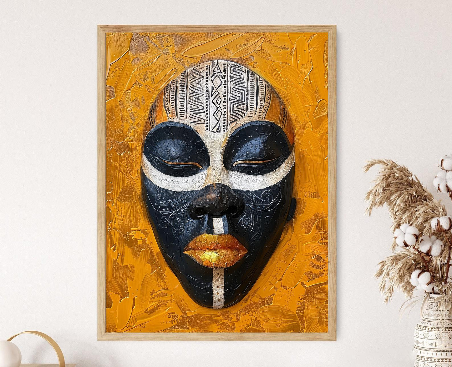 Affiche Masque Africain – Poster Art Tribal Ethnique, Inspiration Madagascar