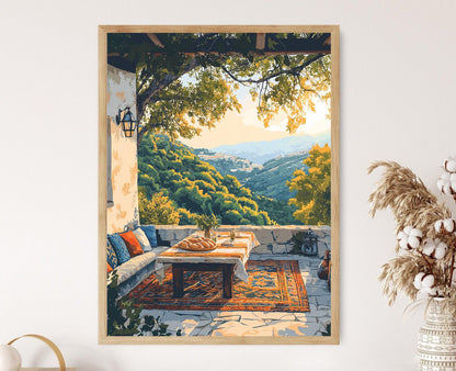 Affiche Gabala – Impression Art : Vue sur les Montagnes d'Azerbaïdjan, Pain Lavash