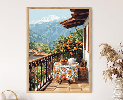 Affiche Azerbaïdjanaise : Patio de Sheki, Nappe Brodée