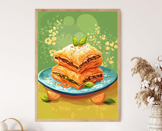 Affiche Baklava – Illustration des douceurs du Moyen-Orient