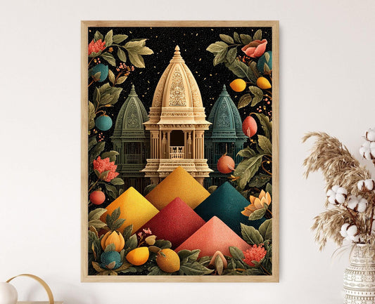 Affiche Holi – Poster Art de la Fête Printanière Indienne en Couleurs