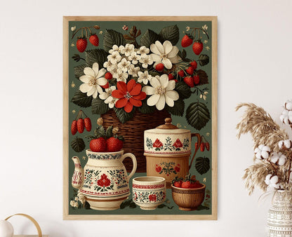 Affiche Scandinave – Poster Illustration Couronne de Fleurs d'Été