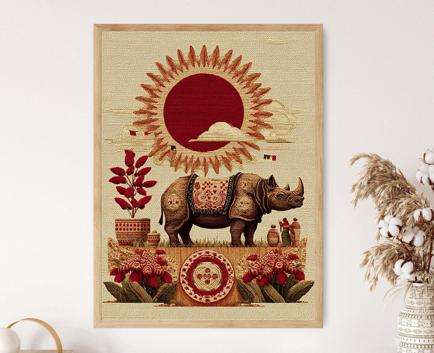 Affiche Festival Bihu – Poster Peinture Gamocha et Gâteau de Riz