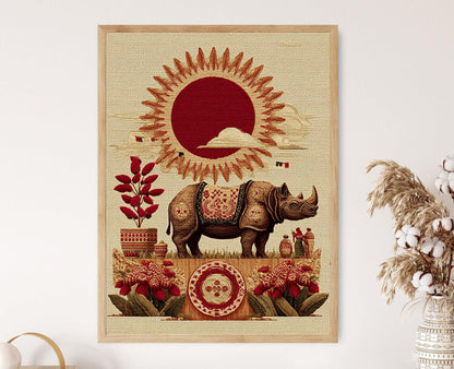 Affiche Festival Bihu – Poster Peinture Gamocha et Gâteau de Riz