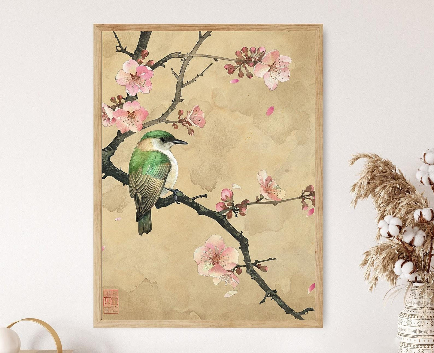 Affiche Oiseau Inspirée par Koson Ohara – Art Japonais Sérénité