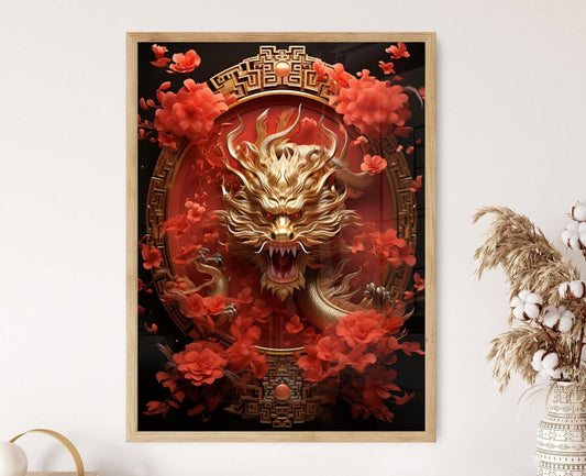 Affiche Année du Dragon – Art Print Décor pour le Nouvel An Chinois