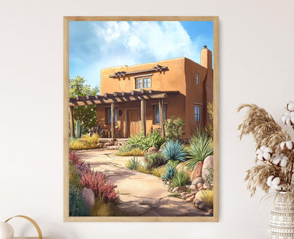 Affiche Maison Pueblo Arizona – Art de Désert Southwestern