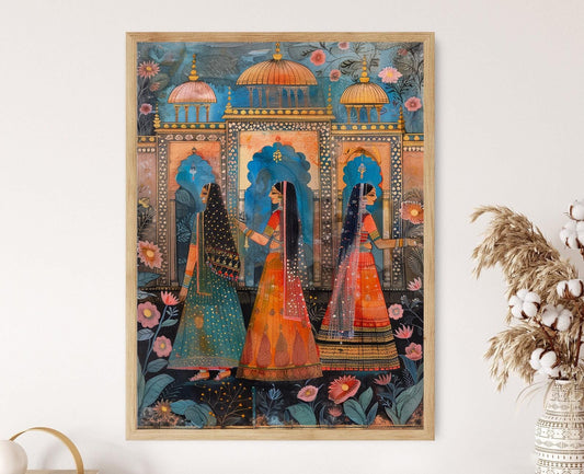 Affiche Art Rajasthani Traditionnelle – Décoration Murale Artisanale