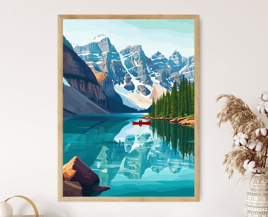 Affiche Moraine Lake – Poster Paysage turquoise des Rocheuses canadiennes