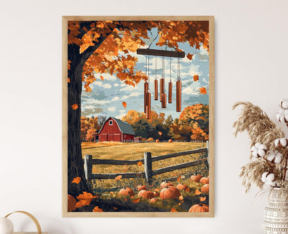 Affiche Automne au Vermont – Poster Cloches en Cuivre et Chêne
