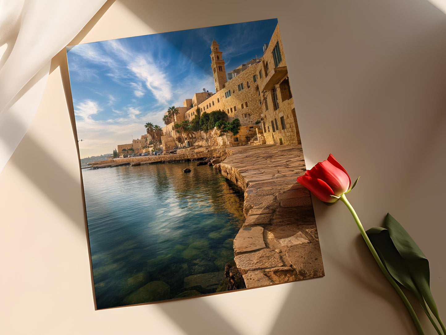 Affiche Côte de Jaffa – Poster Art de Port Antique Méditerranéen